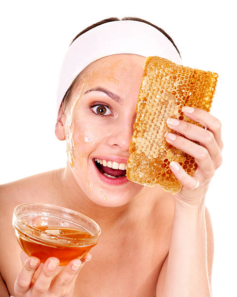 Natural homemade organic  facial masks of honey. Isolated.